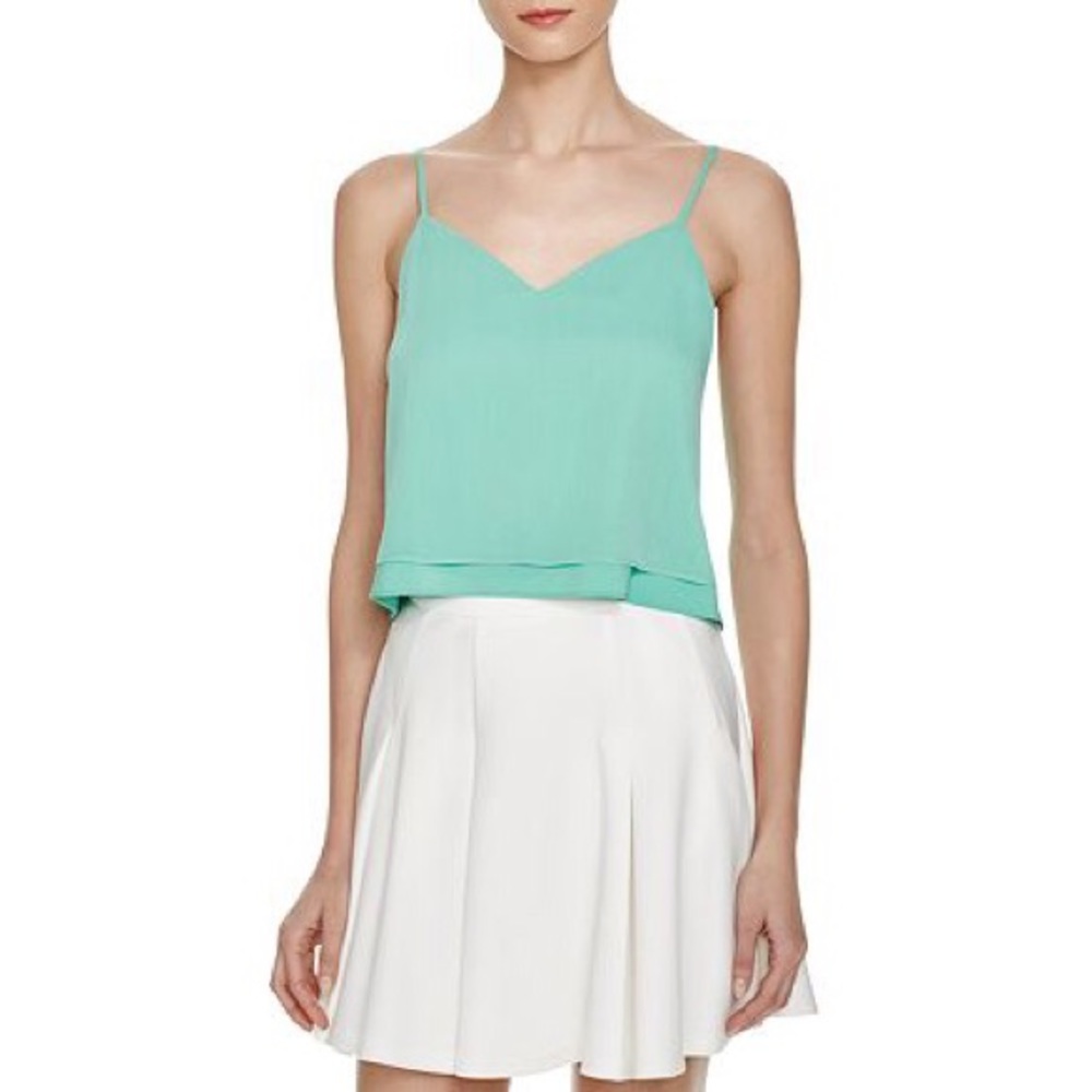 Alice + Olivia Silk Cami Spaghetti Strap Top